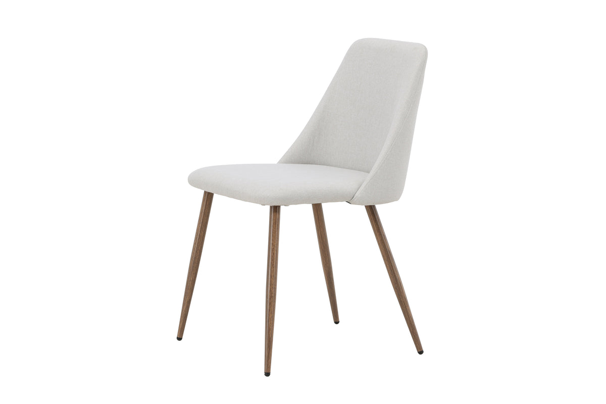 Night matstol 2-pack mockabrun med beige linneliknande tyg