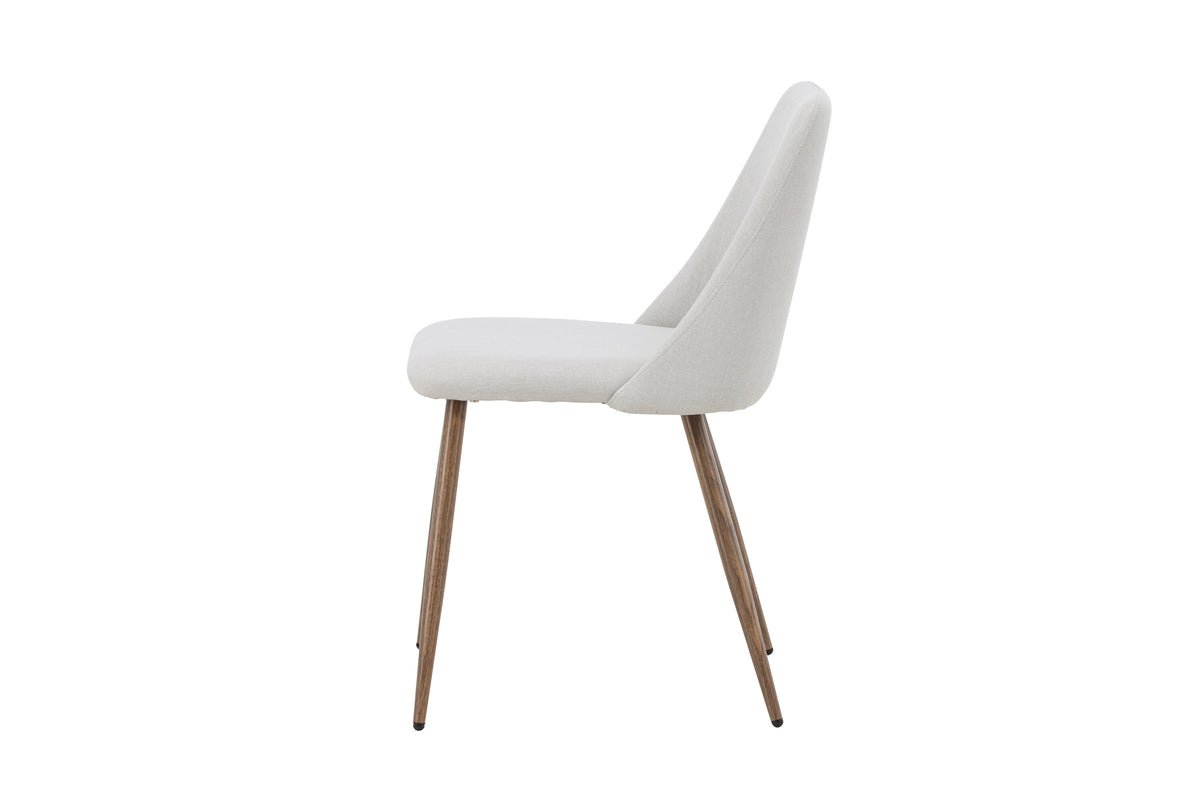 Night matstol 2-pack mockabrun med beige linneliknande tyg