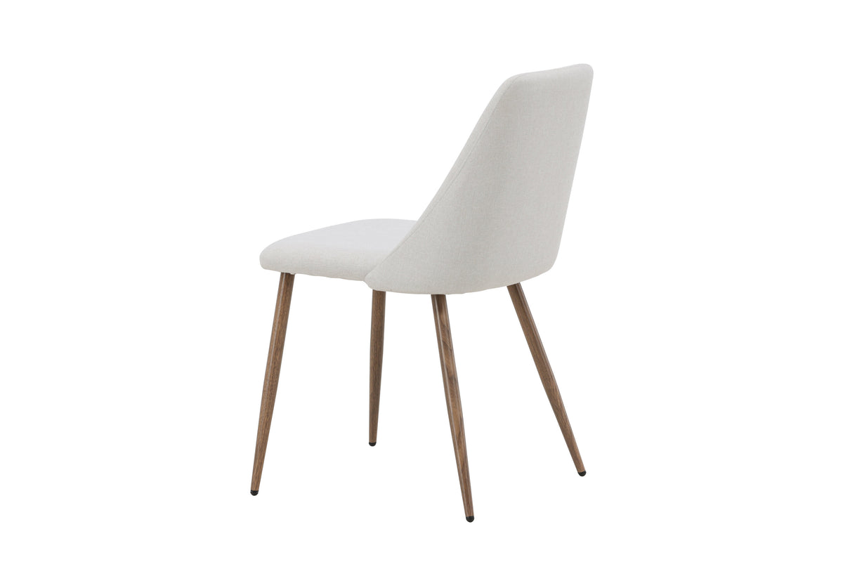 Night matstol 2-pack mockabrun med beige linneliknande tyg