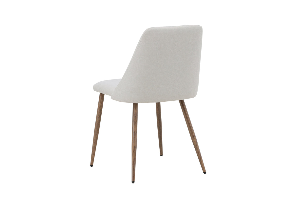 Night matstol 2-pack mockabrun med beige linneliknande tyg
