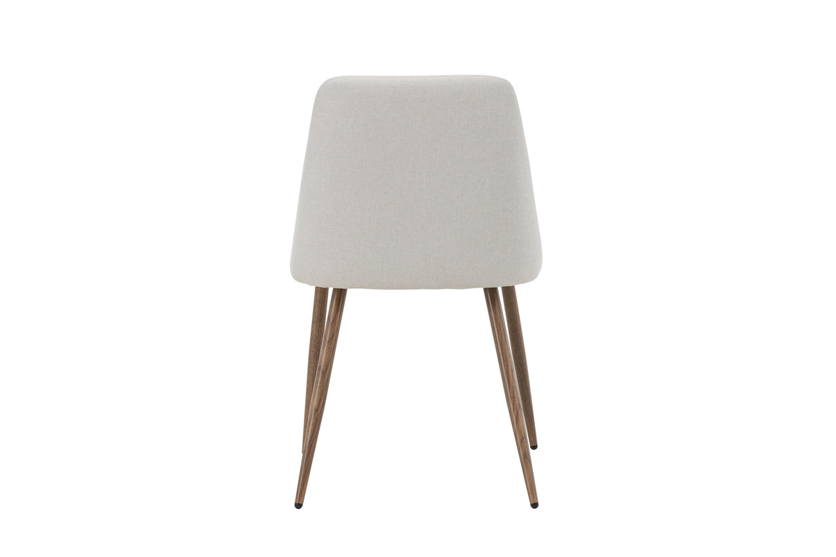 Night matstol 2-pack mockabrun med beige linneliknande tyg