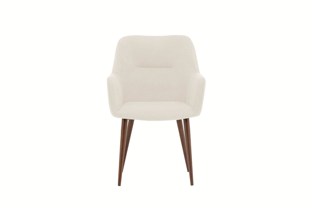 Tomorrow matstol 2-pack mockabrun och beige tyg med linnestruktur
