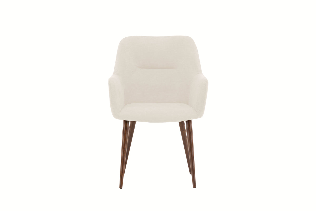 Tomorrow matstol 2-pack mockabrun och beige tyg med linnestruktur