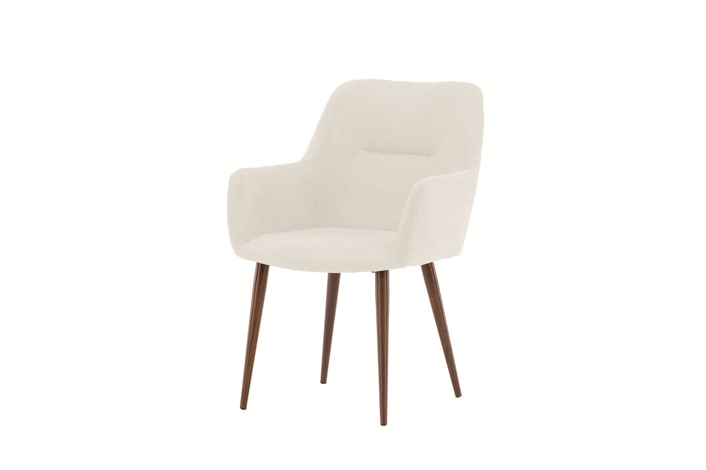 Tomorrow matstol 2-pack mockabrun och beige tyg med linnestruktur