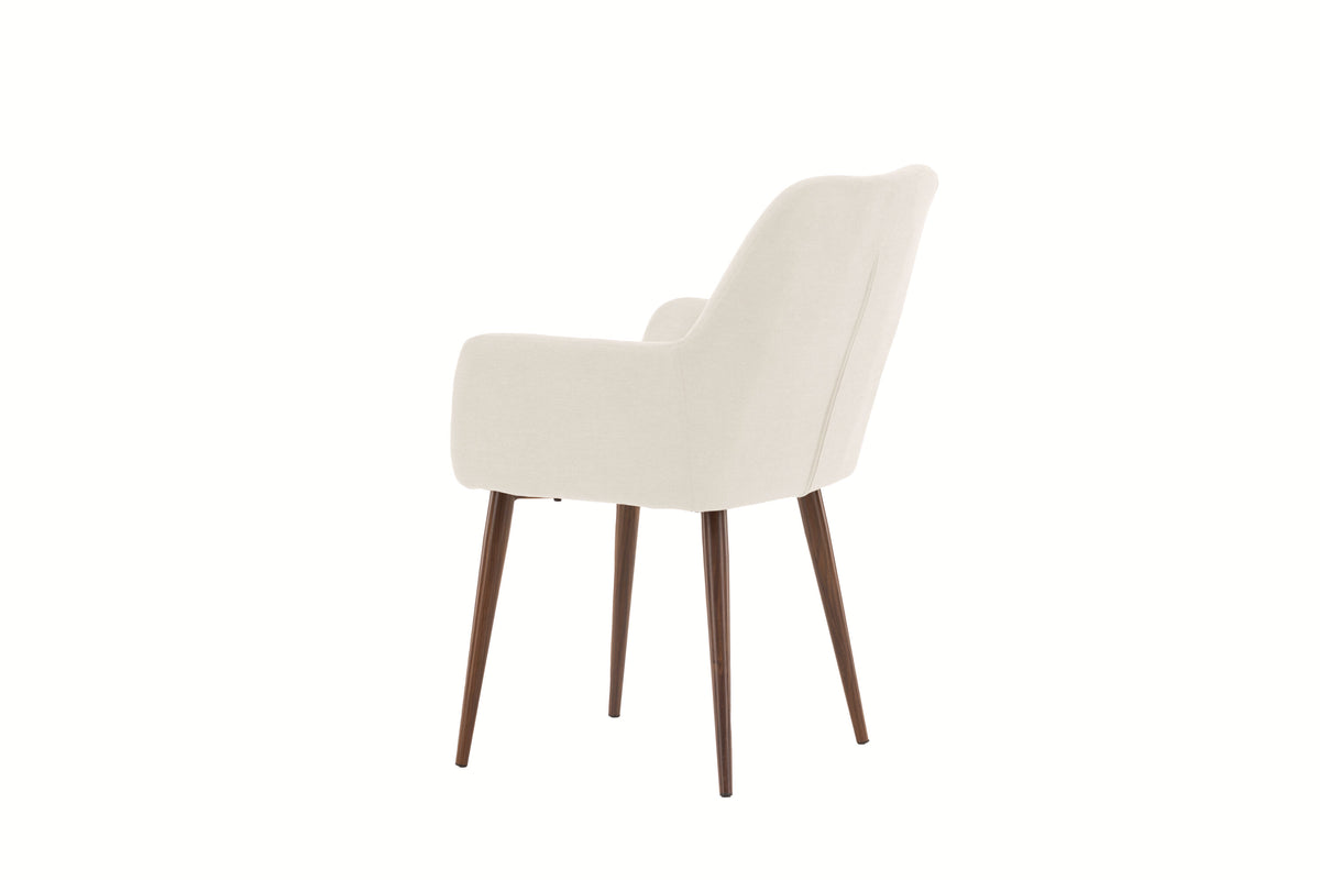 Tomorrow matstol 2-pack mockabrun och beige tyg med linnestruktur