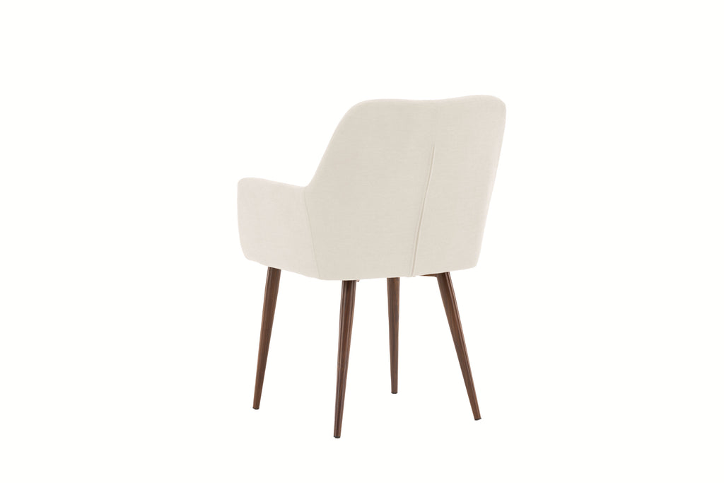 Tomorrow matstol 2-pack mockabrun och beige tyg med linnestruktur