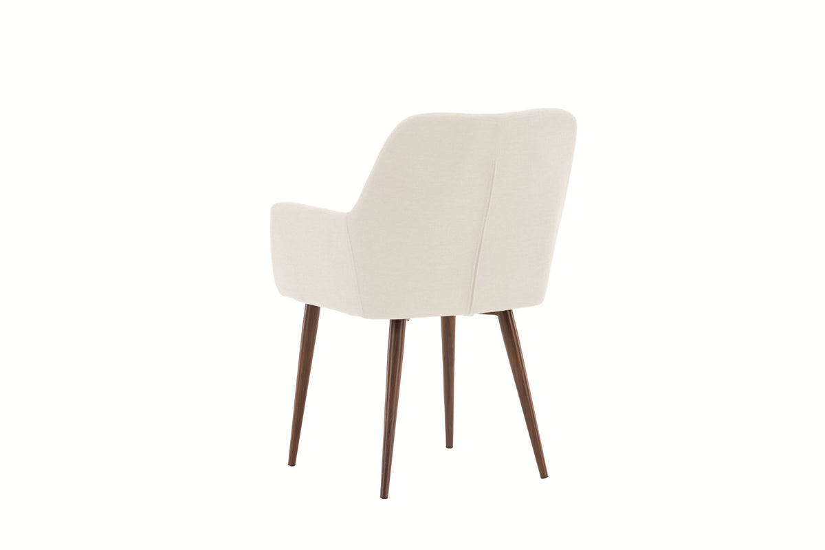 Tomorrow matstol 2-pack mockabrun och beige tyg med linnestruktur