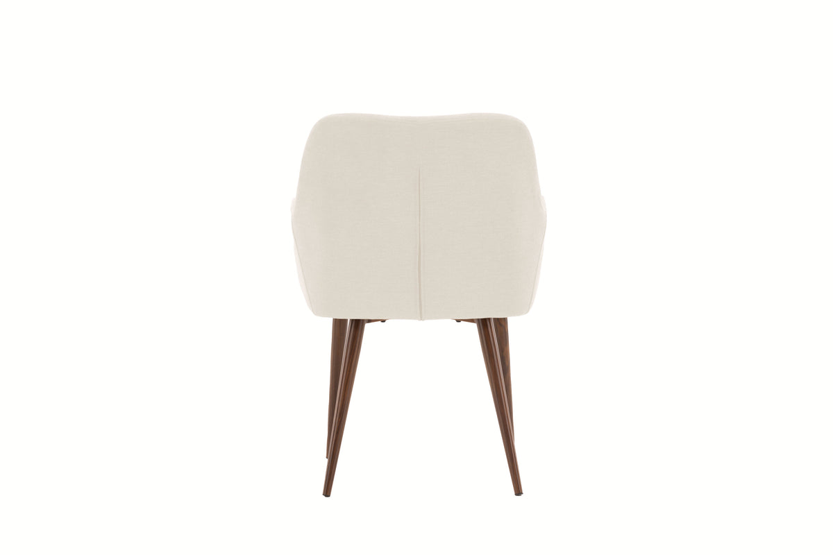 Tomorrow matstol 2-pack mockabrun och beige tyg med linnestruktur