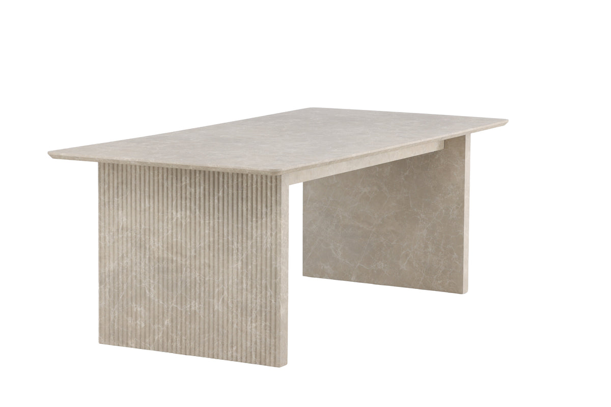 Vail matbord 100x200 cm beige marmorimitation