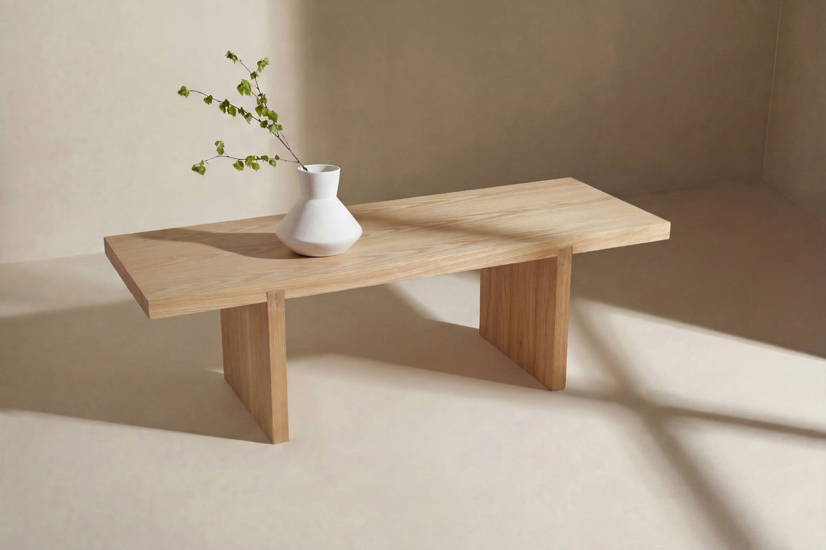 Yakunik soffbord 120x38 cm naturfärgad MDF och gummiträ