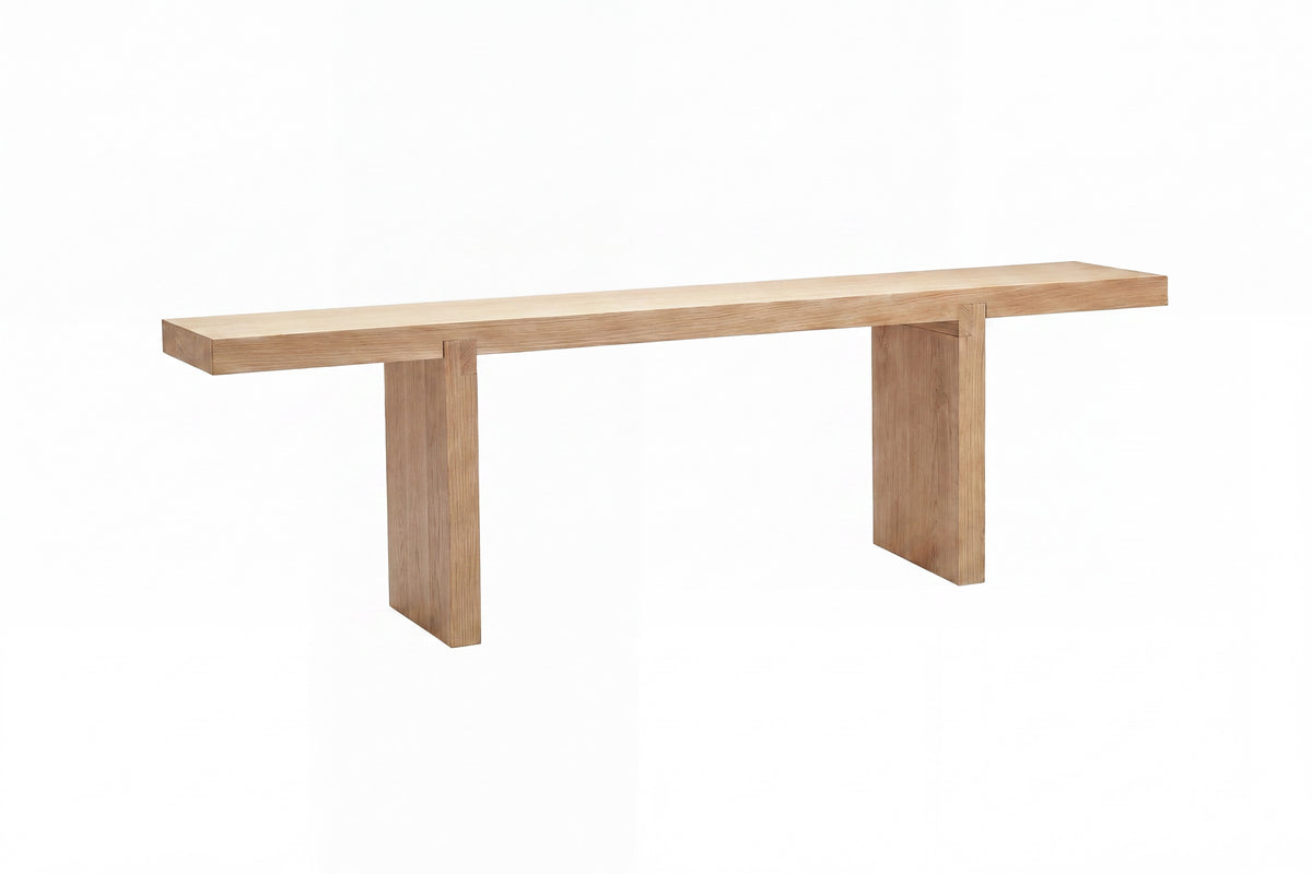 Yakunik soffbord 120x38 cm naturfärgad MDF och gummiträ
