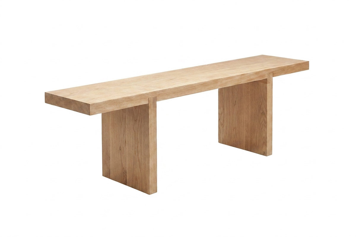 Yakunik soffbord 120x38 cm naturfärgad MDF och gummiträ