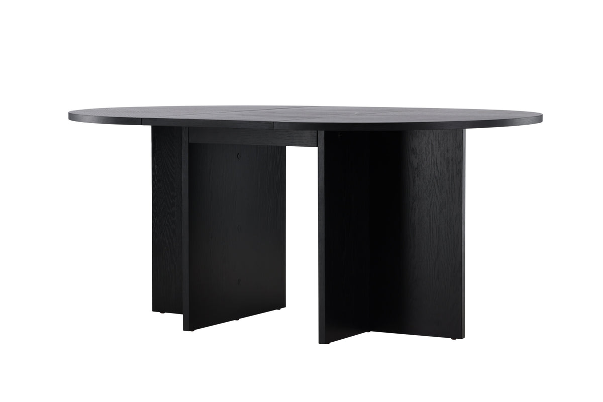 Strada matbord 120/170x120x74 cm svart ekfaner