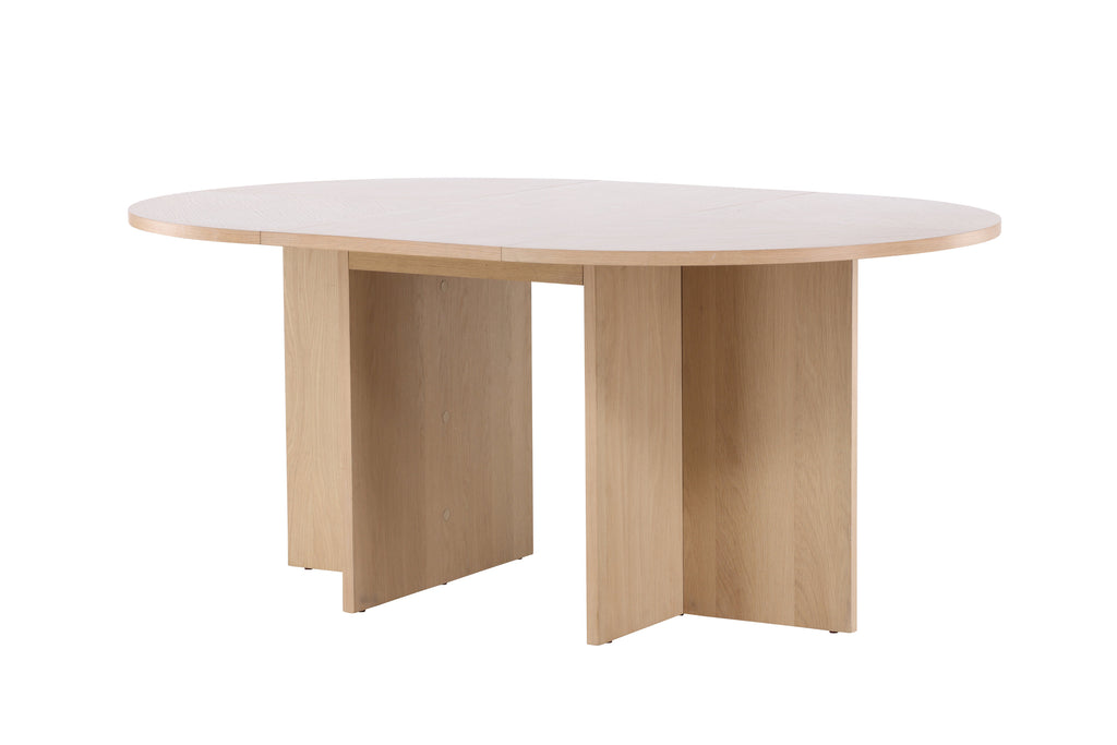 Strada matbord 120/170x120x74 cm vitlaserad ekfaner