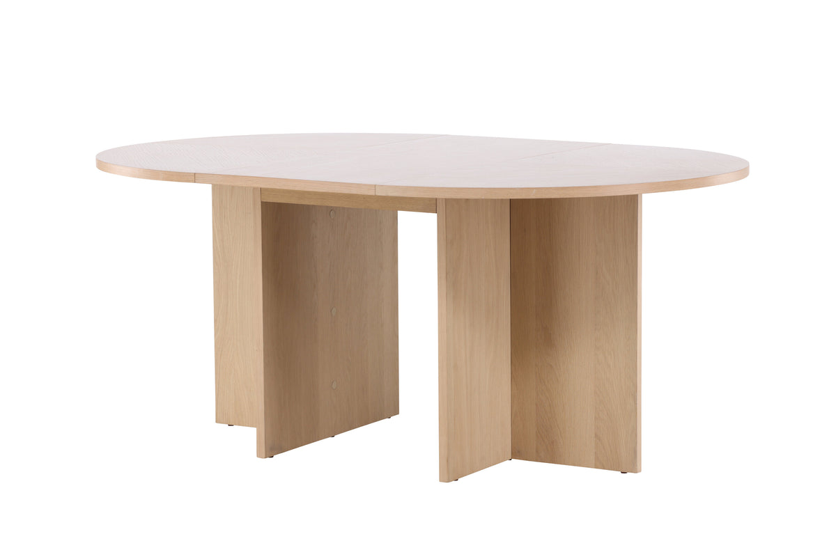Strada matbord 120/170x120x74 cm vitlaserad ekfaner