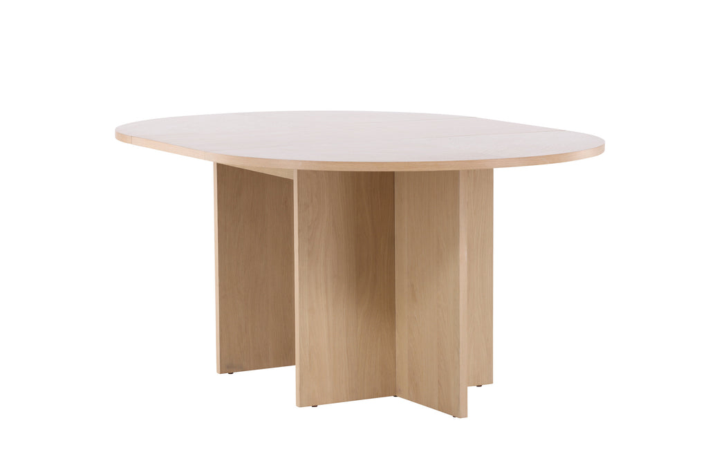 Strada matbord 120/170x120x74 cm vitlaserad ekfaner