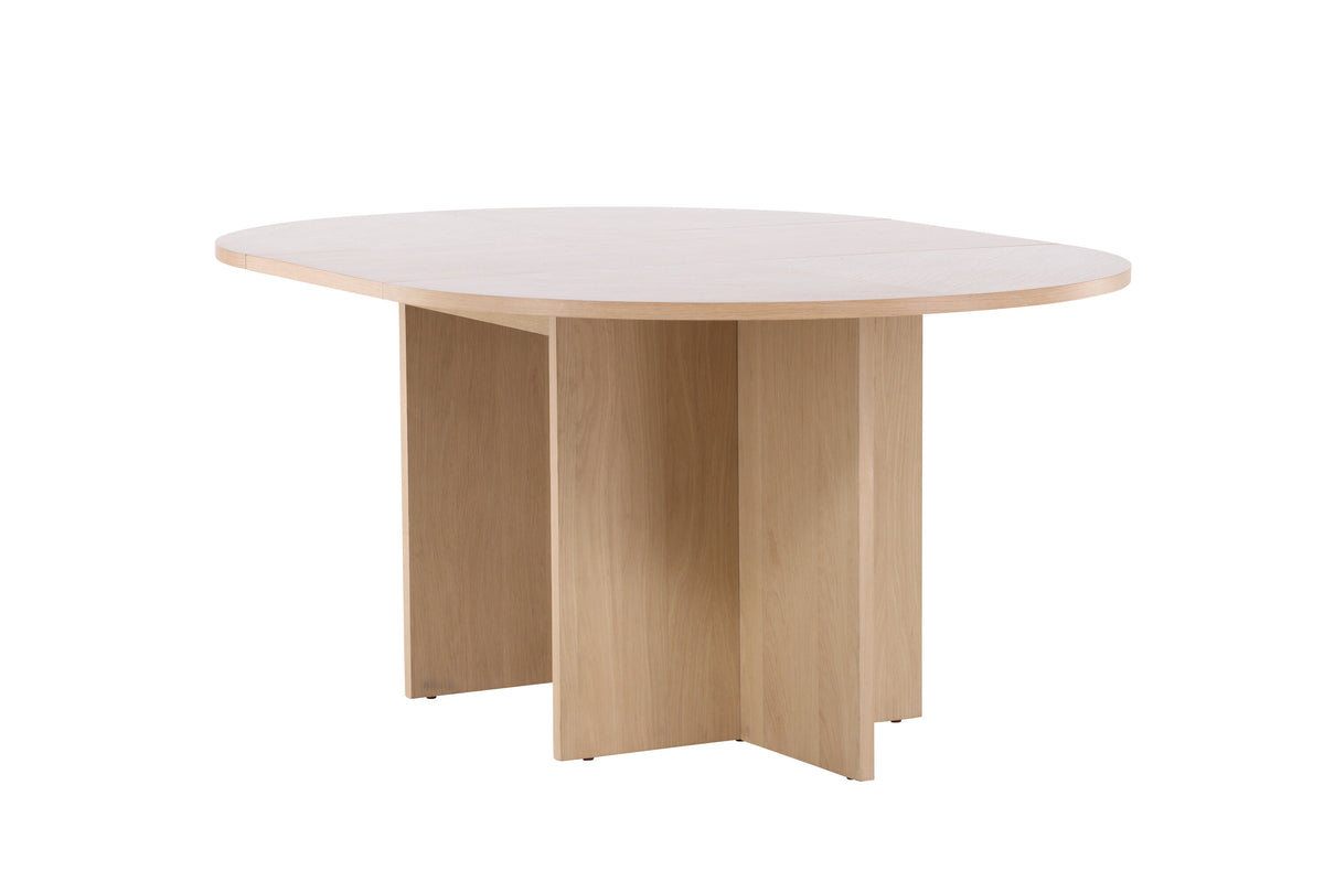 Strada matbord 120/170x120x74 cm vitlaserad ekfaner