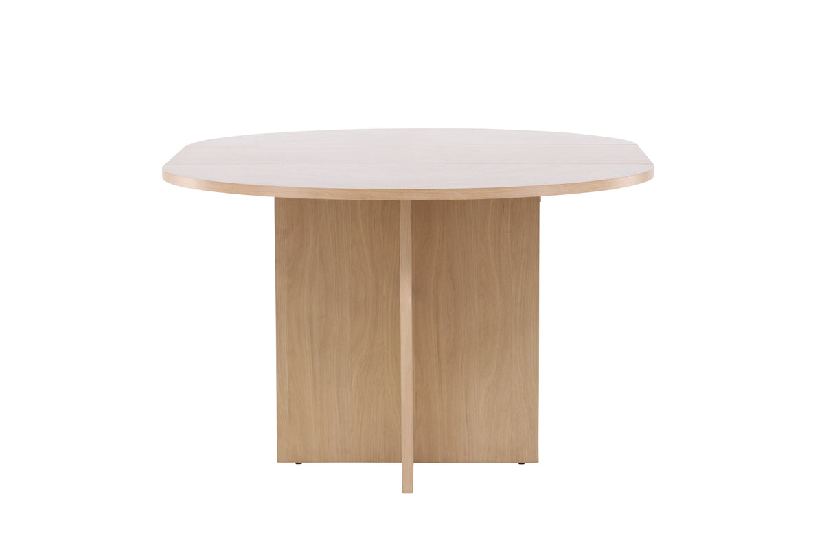 Strada matbord 120/170x120x74 cm vitlaserad ekfaner