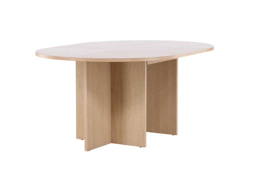 Strada matbord 120/170x120x74 cm vitlaserad ekfaner