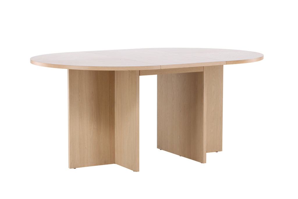 Strada matbord 120/170x120x74 cm vitlaserad ekfaner