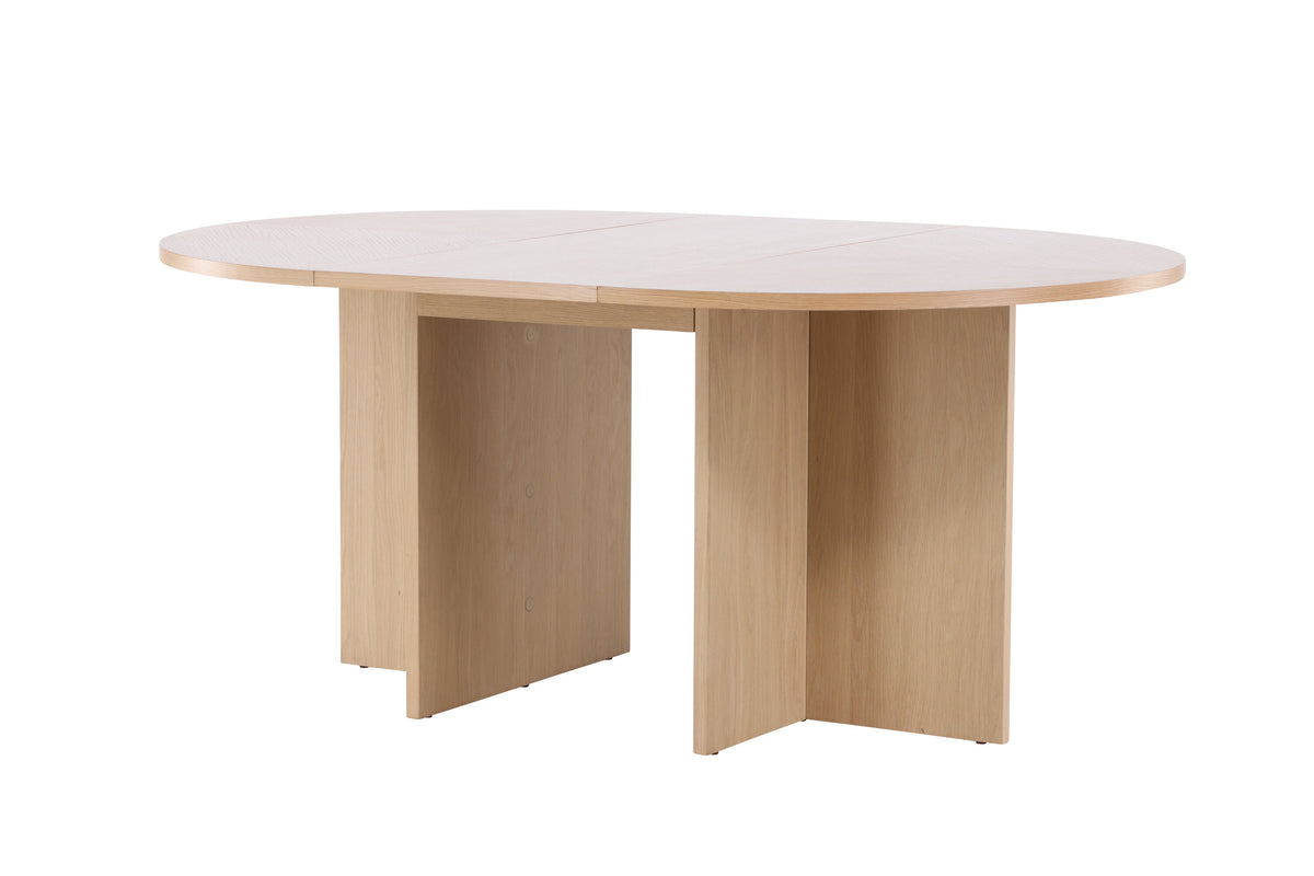 Strada matbord 120/170x120x74 cm vitlaserad ekfaner