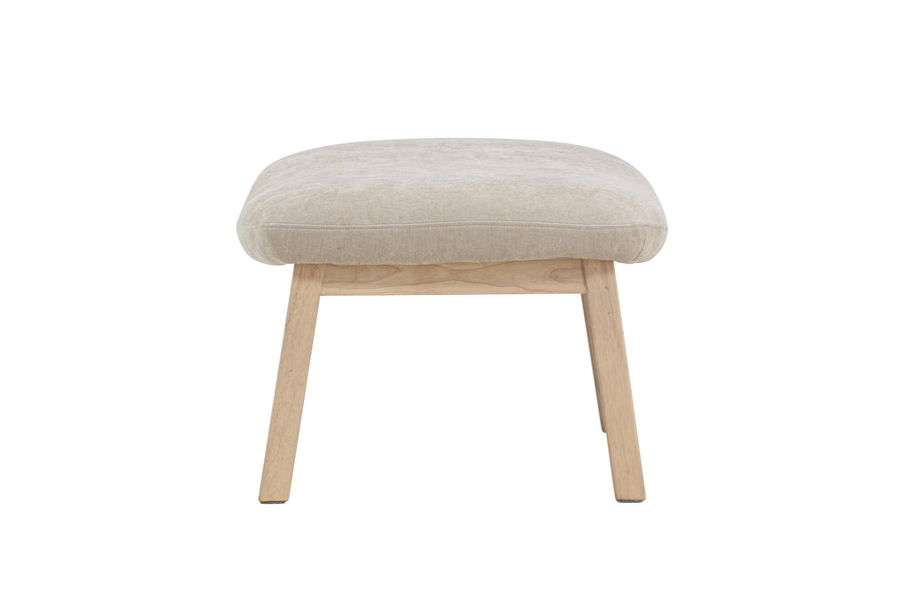 Rile fotpall vitlaserad/beige