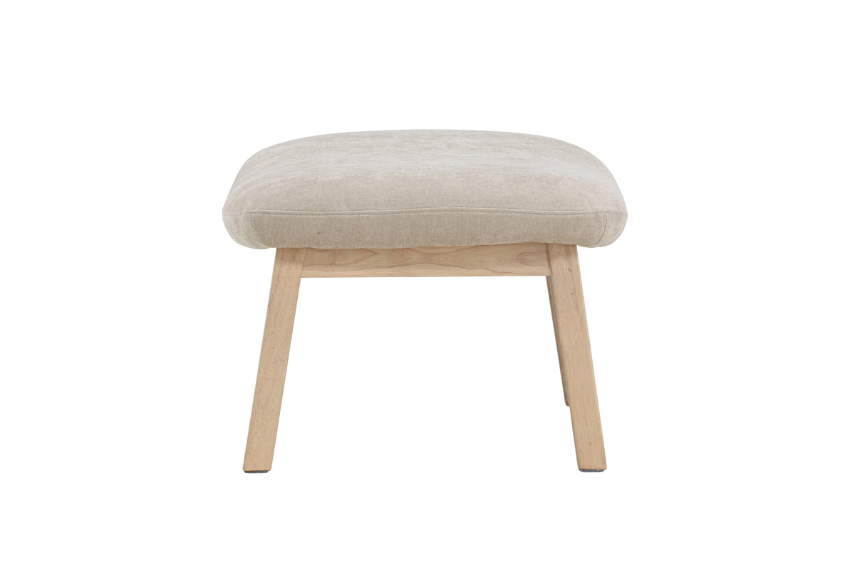 Rile fotpall vitlaserad/beige
