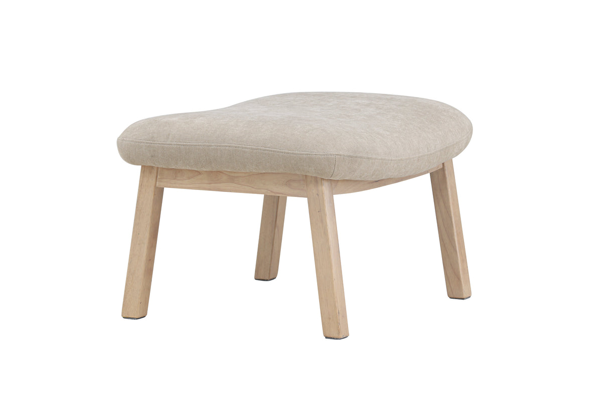 Rile fotpall vitlaserad/beige