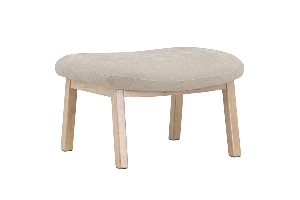 Rile fotpall vitlaserad/beige