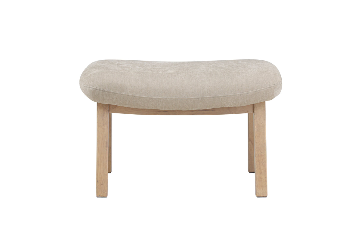 Rile fotpall vitlaserad/beige