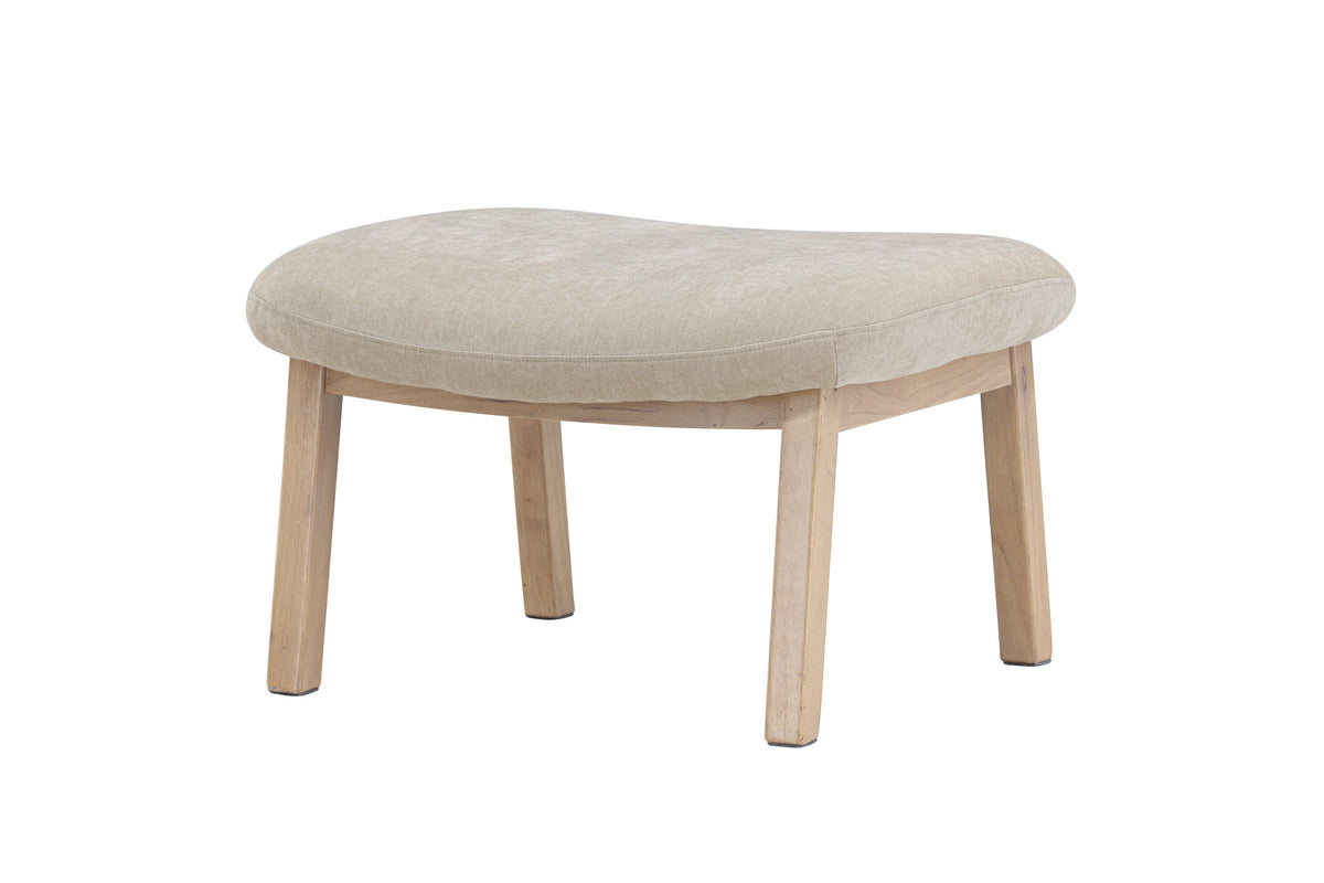 Rile fotpall vitlaserad/beige