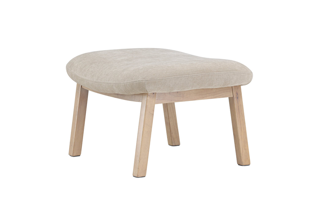 Rile fotpall vitlaserad/beige