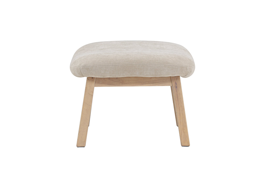 Rile fotpall vitlaserad/beige