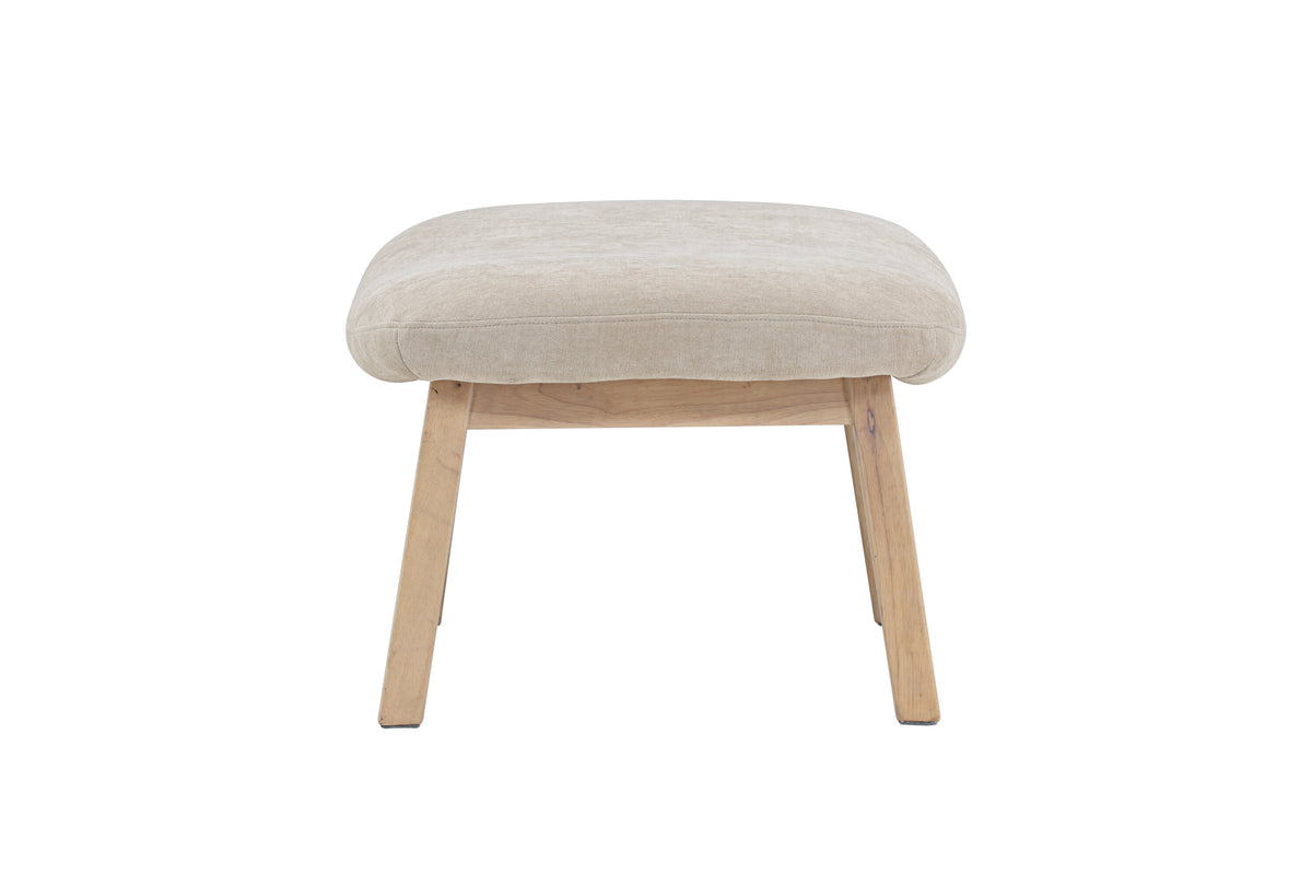 Rile fotpall vitlaserad/beige