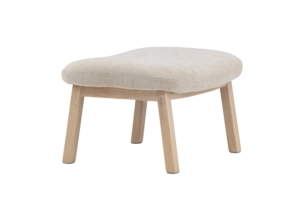 Rile fotpall vitlaserad/beige