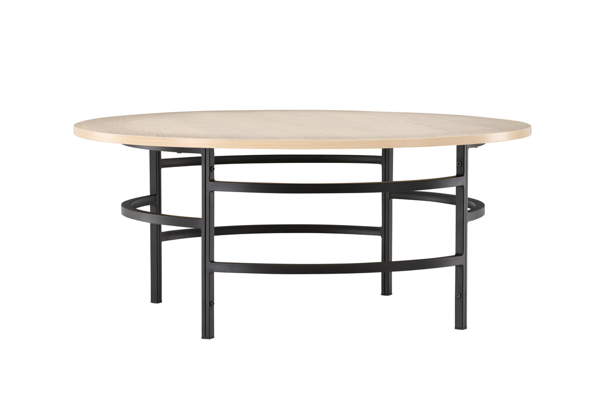 Copenhagen soffbord Ø100x42,5 cm vitlaserat/svart