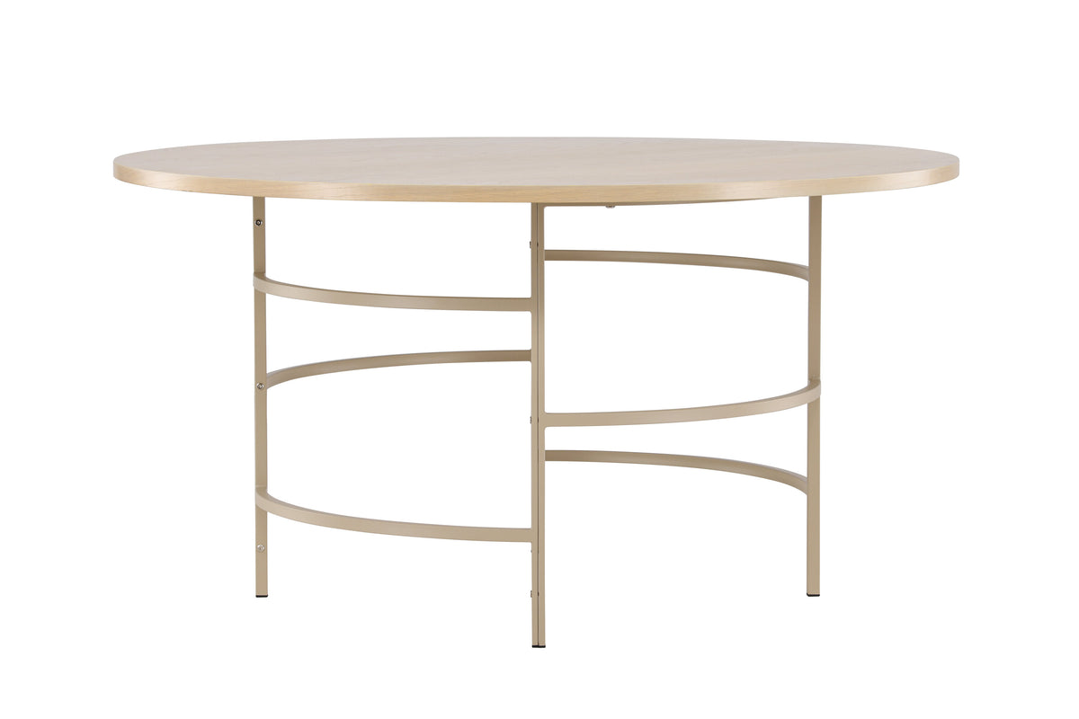 Copenhagen runt matbord Ø140x74 cm vitlaserat/beige