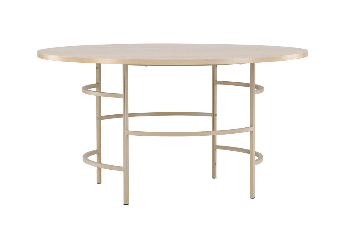 Copenhagen runt matbord Ø140x74 cm vitlaserat/beige