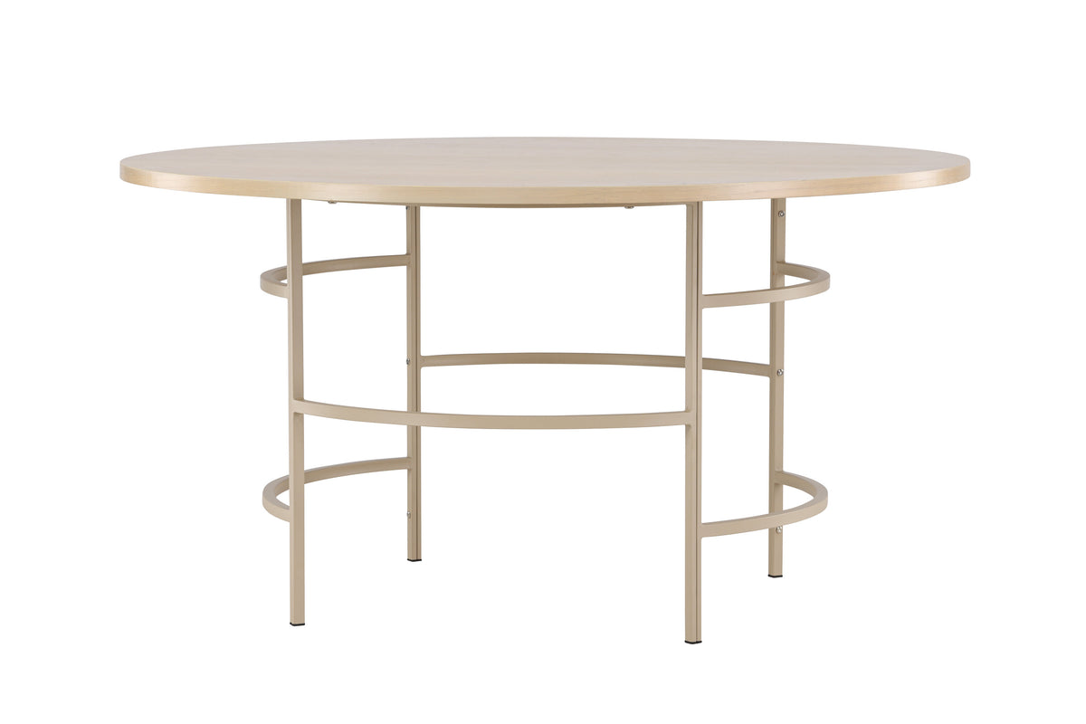 Copenhagen runt matbord Ø140x74 cm vitlaserat/beige
