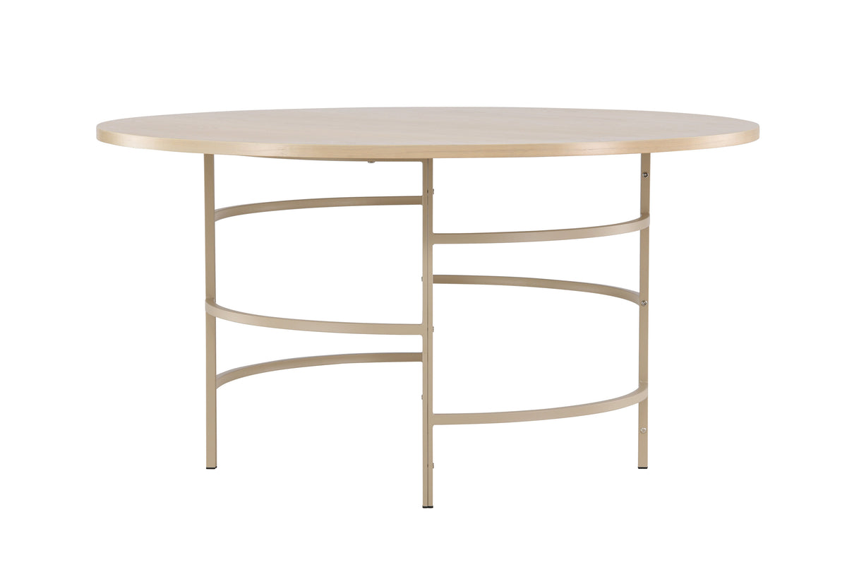 Copenhagen runt matbord Ø140x74 cm vitlaserat/beige
