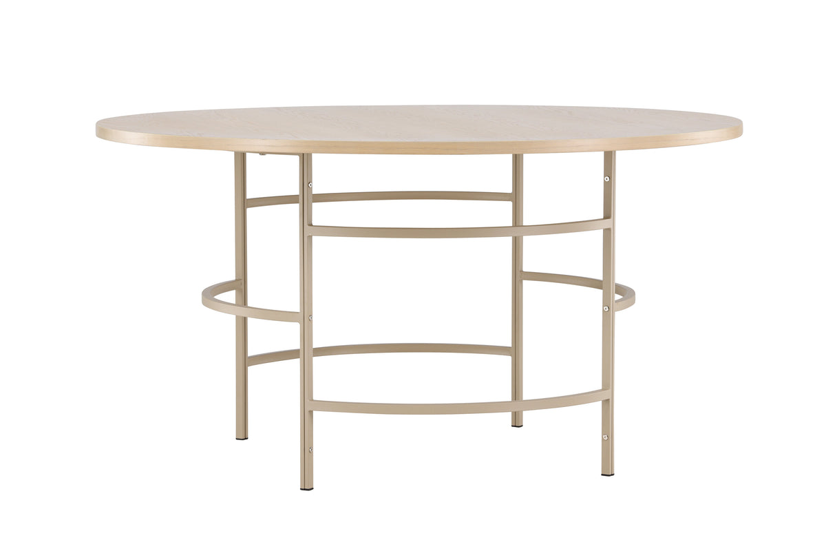 Copenhagen runt matbord Ø140x74 cm vitlaserat/beige
