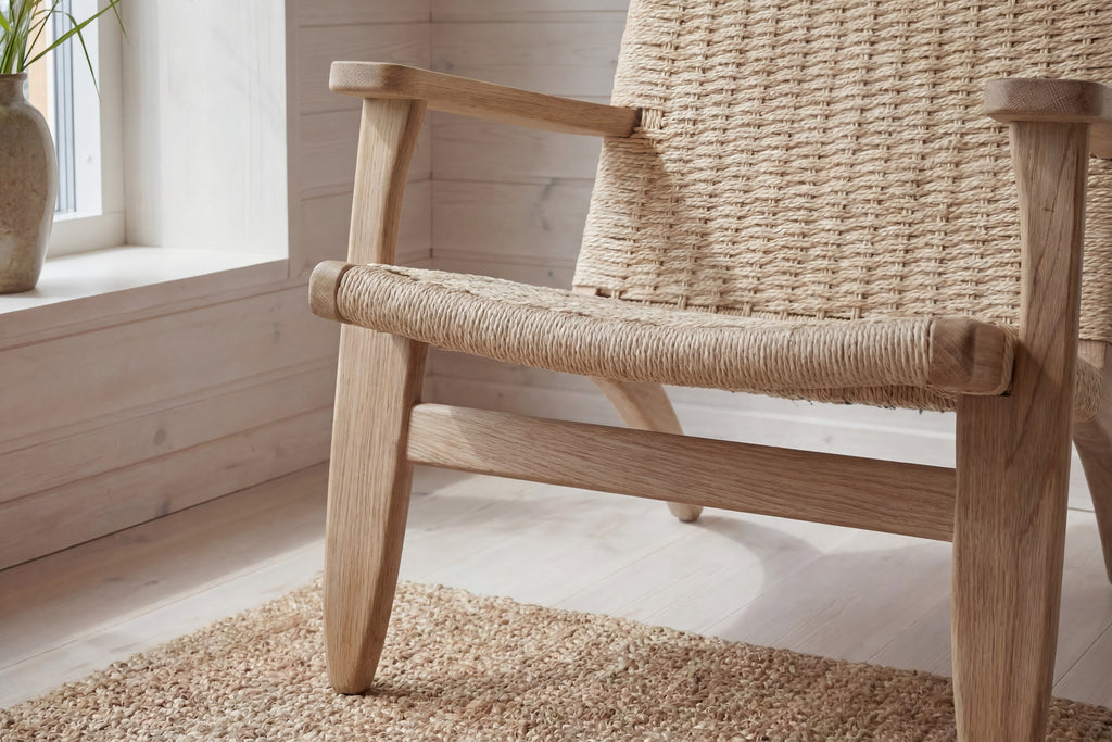 Lazy fåtölj vitlaserad/beige