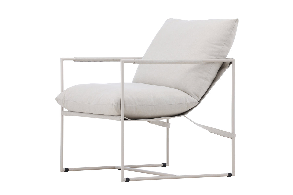 Joline fåtölj beige tyg med linnekänsla