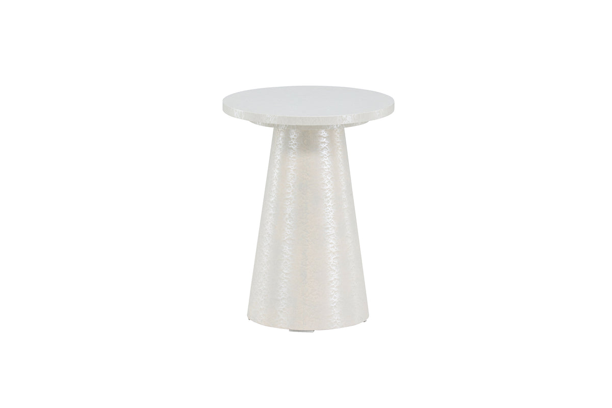 Lanzo sidobord Ø35x45 cm högblank vit