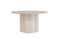 Olivia soffbord Ø80x45 cm beige med vitlaserad finish