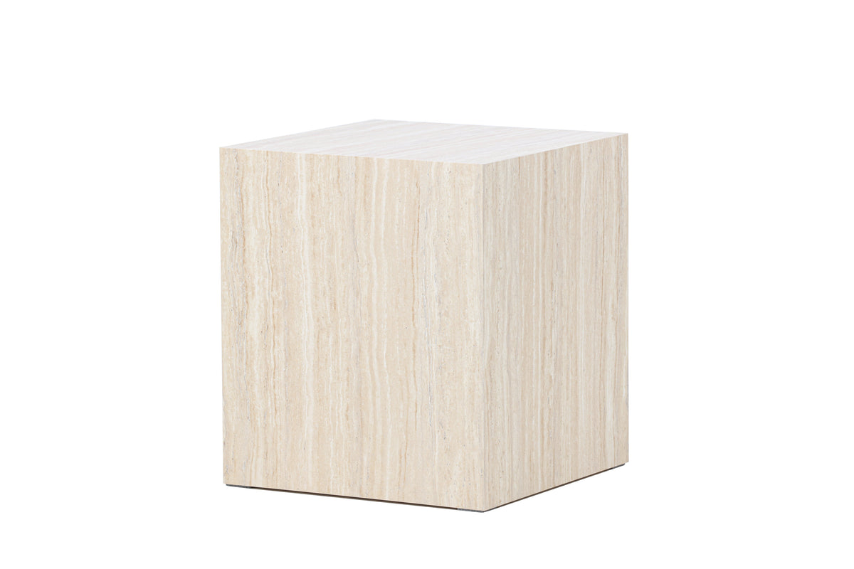 York soffbord 45x40x40 cm beige med travertinimitation