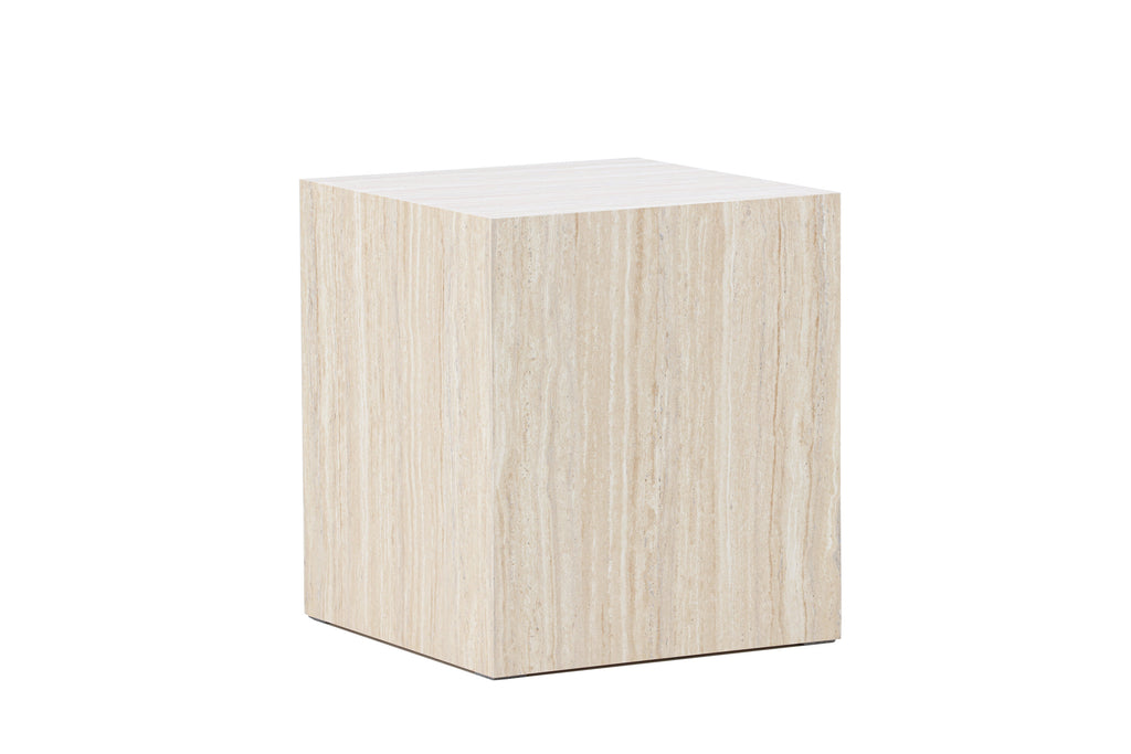 York soffbord 45x40x40 cm beige med travertinimitation