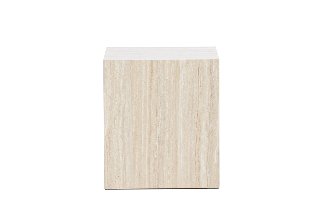 York soffbord 45x40x40 cm beige med travertinimitation