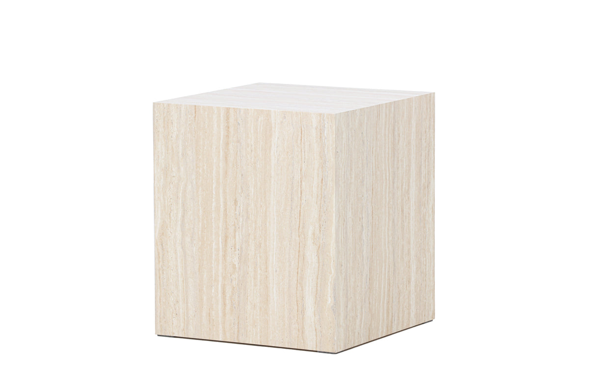 York soffbord 45x40x40 cm beige med travertinimitation