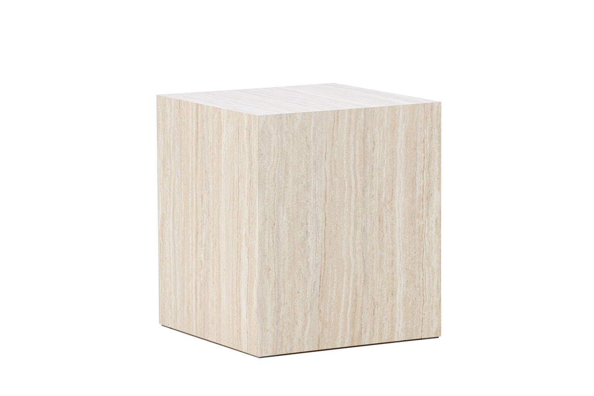 York soffbord 45x40x40 cm beige med travertinimitation